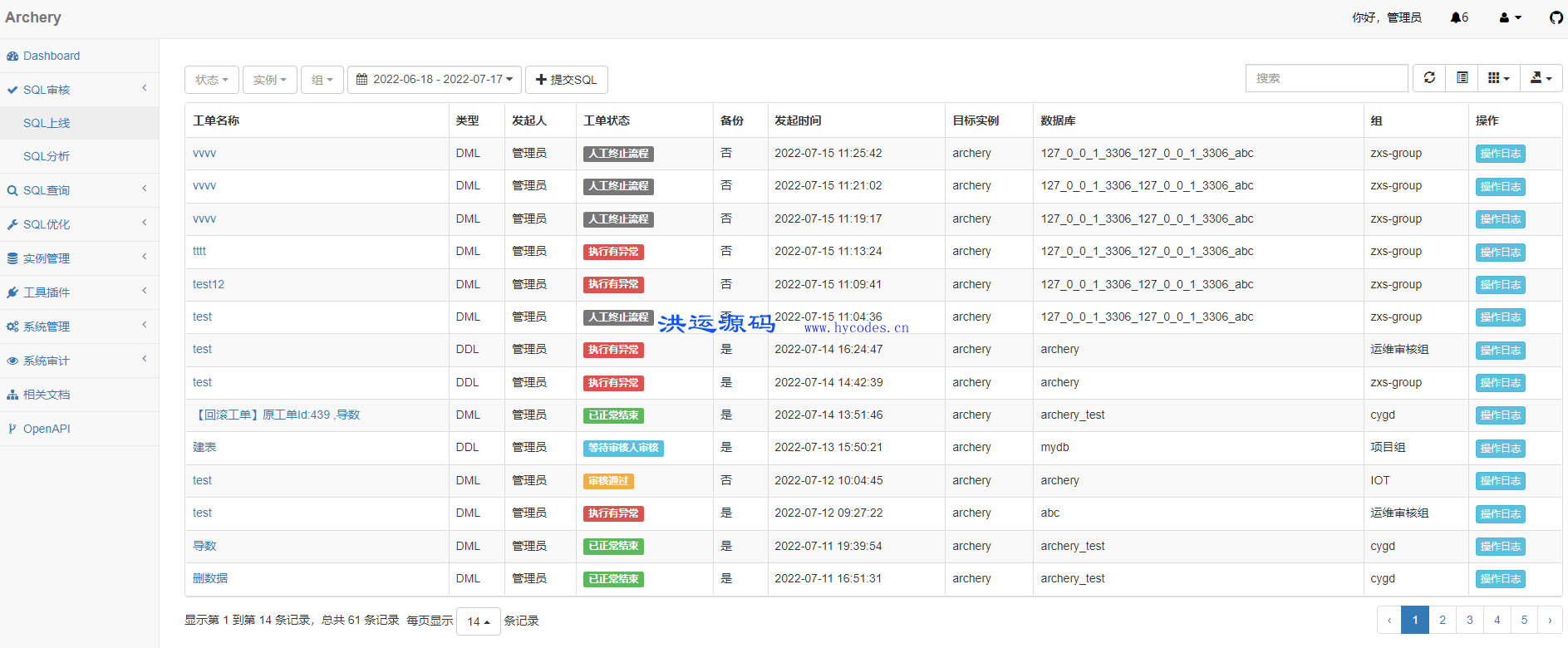 Archery SQL审核查询平台