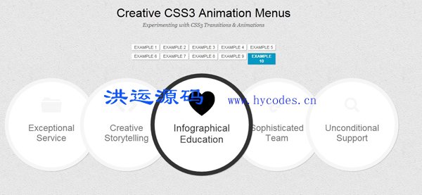 jQuery+CSS3绚丽动画菜单