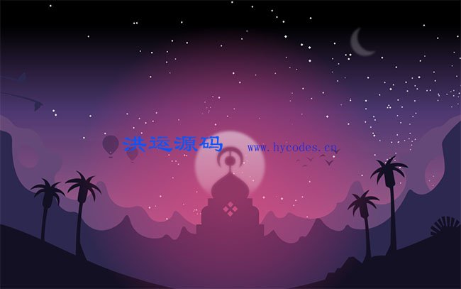 CSS3 SVG卡通宫殿星空夜景特效